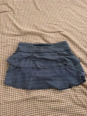 Athleta Navy and White Striped Sports Athletic Skort